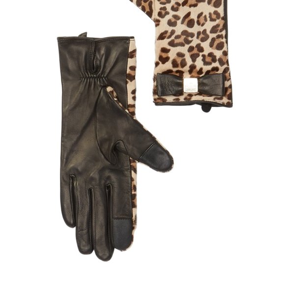 KATE SPADE Cheetah Leather Gloves - Picture 3 of 5